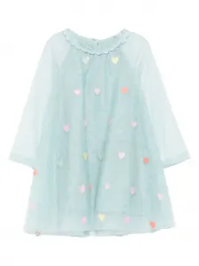 Платье из тюля с сердечками Stella McCartney Kids, синий