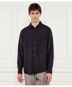 Элегантная льняная рубашка_6 Regular fit Boss Orange, черный