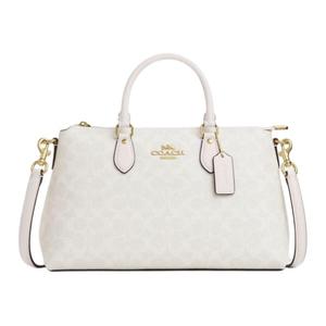 COACH Плечевая сумка из ПВХ через плечо женская большая меловая белая