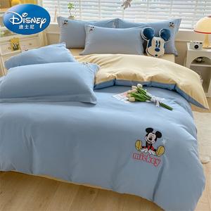 Disney Комплект постельного белья 3 предмета, простыня 90 см, пододеяльник 150x200 см, цвет Happy Micky - Hailing + Yun Chu Huang