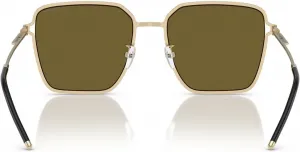 Женские квадратные солнцезащитные очки Emporio Armani EA2159D, Shiny Pale Gold/Dark Brown