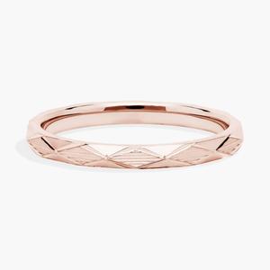 Кольцо с рельефным шестигранником, составное, из розового золота 14 карат (2 мм) Blue Nile