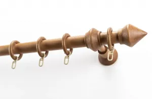 Карниз GARESA "Palmo", 1 направляющая, желаемая длина, комплект для штор из дерева, выдвижной, с кольцами/2 направляющие 2,7х360 см, цвет kirschbaum