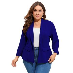 Блейзер для женщин plus size с длинным рукавом и одной пуговицей Seoria, Royal Blue