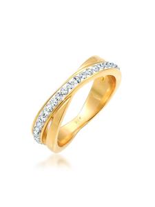 Elli Кольцо из серебра 925 пробы с золотым покрытием