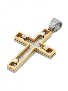 Adeliás Кулон унисекс - крест из нержавеющей стали серебристого цвета