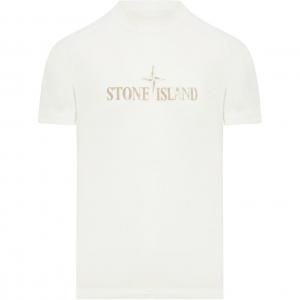 Футболка с принтом логотипа STONE ISLAND, белый