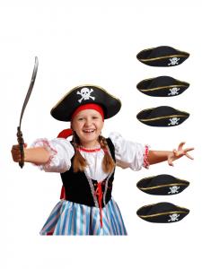 Relaxdays Шляпа 6 x Piratenhut in Schwarz/ Gold