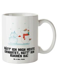 Кружка XL Единорог-снеговик с белой надписью Mr. & Mrs. Panda
