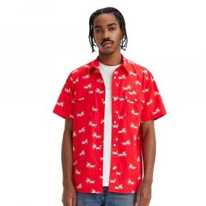 Футболка Levi's Relaxed Fit Western Short Sleeve Round Neck, красный