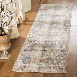 Ковер SAFAVIEH, 67 x 244 см, Persian Collection, Charcoal & Olive, дизайн Oriental Distressed, без линьки и простой в уходе, идеален для помещений с высокой проходимостью в гостиной, спальне (VTP475H)
