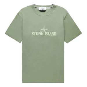 Футболка STONE ISLAND Stitches Two T-shirt 'Sage', зеленый