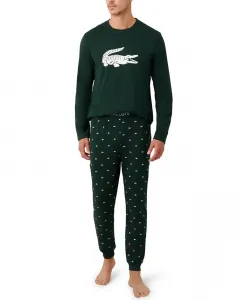 Мужской комплект пижамы из джерси с длинным рукавом и брюками Lacoste, зеленый
