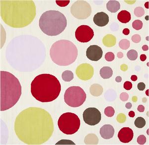 Ковер SAFAVIEH, 183 x 183 см, Kids Collection, Ivory & Multi, дизайн Dots Cotton, легкий уход, идеален для помещений с высокой проходимостью в гостиной, спальне (SFK223A)