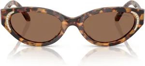 Женские круглые солнцезащитные очки Swarovski SK6030, Havana Medio/Dark Brown