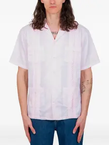 Рубашка с короткими рукавами и плетеными вставками Drôle De Monsieur, розовый