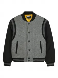 Бомбер с вышитым логотипом Dkny Kids, серый