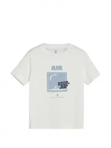 Футболка из хлопкового джерси с мотивом «air» Brunello Cucinelli Kids, белый