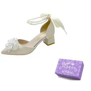 Alxnan Женские туфли на платформе с массивным каблуком - шампань 5 см, цвет Champagne 5cm