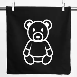 Наволочка Huuraa Teddy Bear, подарочная, 40x40 см, черная, хлопок, подарочная в виде плюшевого мишки Hellweg Druckerei