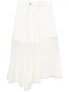 Юбка миди асимметричного кроя Sacai, белый