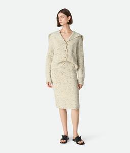 Wool english rib skirt BOTTEGA VENETA, голубь