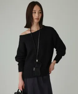 Хлопковый пуловер с тонкой вязкой Babylone, цвет Black 19