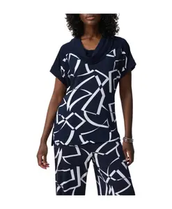 Футболка с короткими рукавами и геометрическим рисунком Joseph Ribkoff, синий