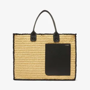 Мягкая сумка-колпак из рафии, большая