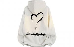 Толстовка Unisex Hooded Moderate Heavyweight ZIAREL, белый heather серый