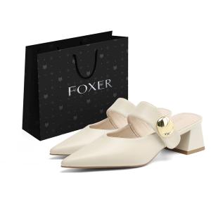 FOXER Женские противоскользящие устойчивые к истиранию закрытые тапочки бежевые, цвет Beige