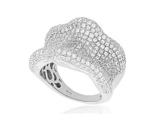 Кольцо Suzy Levian из стерлингового серебра с кубическим цирконием, волнообразной формы Suzy Levian New York, Silver