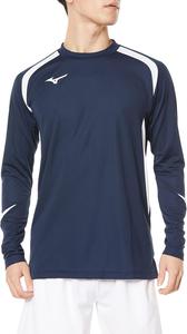 Волейбольная толстовка Mizuno V2MA2123, игровая толстовка, с длинным рукавом, влагоотводящая, быстросохнущая, доступна в детском варианте, темно-синий/белый