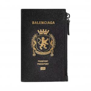 Balenciaga Кожаный кошелек для мужчин Black