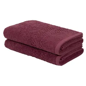 Мой дом Duschtücher Regona, полотенца для душа 70x140 см, пушистые и мягкие, 500 г/м² Премиум полотенца с бордюром, комплект, 100% хлопок My Home, бордовый