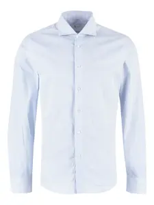 Полосатая хлопковая рубашка THE (Alphabet), синий