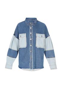 Куртка межсезонная faina Fashion Look, небесно-голубой/синий деним