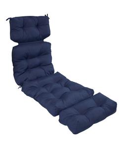 Сменная подушка для шезлонга из олефинового полиэстера с ворсом, предназначенная для использования внутри и снаружи помещений, размер 23 x 75 дюймов Sunnydaze Decor, Blue