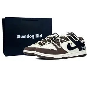 Nike Кроссовки для скейтбординга Dunk, устойчивые к истиранию, низкие, унисекс, черно-коричневые