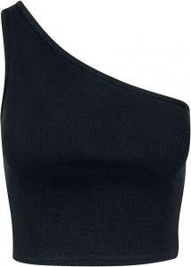 Топ Urban Classics Ladies Cropped Asymmetric Top, черный