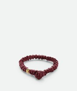 Knot leather bracelet BOTTEGA VENETA, темная яблочная конфета