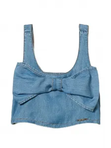 Укороченный топ с бантом Twinset Kids, синий