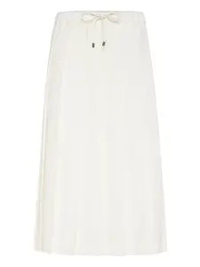 Юбка миди со складками Brunello Cucinelli, белый