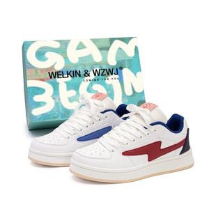 Скользостойкие износостойкие низкие скейтерские кеды унисекс WELKIN&WZWJ, белый