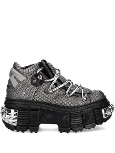 Кроссовки на платформе с эффектом металлик NEW ROCK, черный