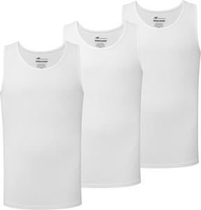 Мужская майка-топ без рукавов New Balance из хлопка с отделкой в рубчик (3 или 4 пары), White/White/White