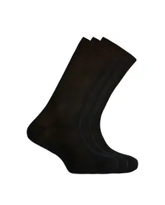 В наборе 3 пары коротких мужских однотонных носков из мерсеризованного хлопка Punto Blanco, черный