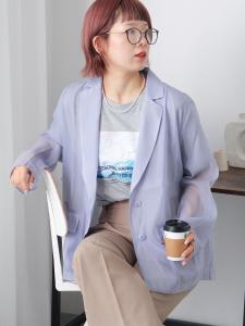 ◎Прозрачный приталенный жакет