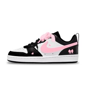 Nike Court Borough Pink Heart Knot Low top Детские скейтерские кроссовки Pink Unisex