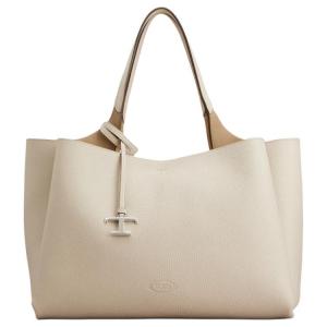 TOD'S Сумка через плечо из кожи с молотковой фактурой среднего размера женская бежевая